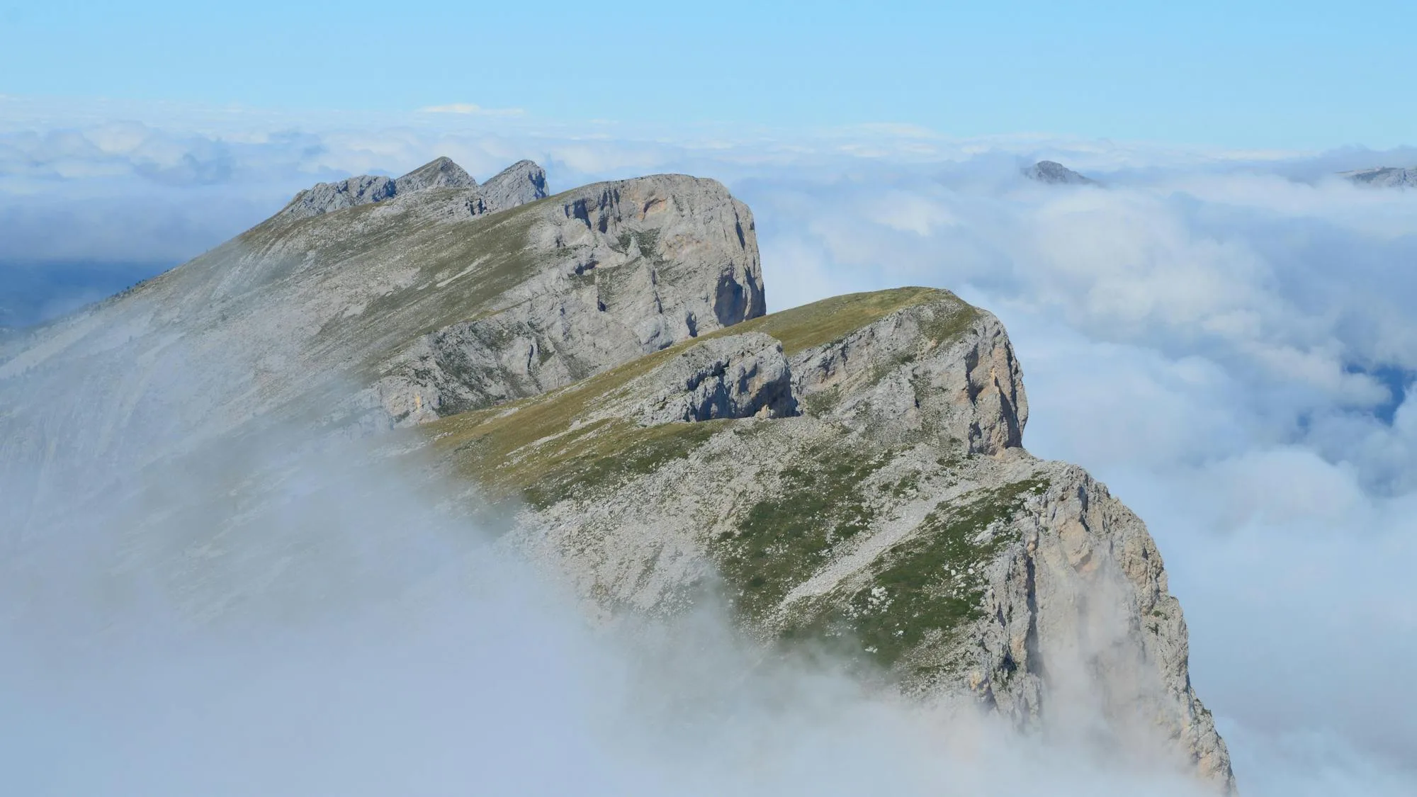 Crête brumeuse du Vercors — d'où vient le bois de nos cercueils, et où regardent nos cimetières